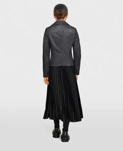 OAKWOOD Blousons^Club Metal Noir - Blouson Asymetrique Epure En Cuir Veritable