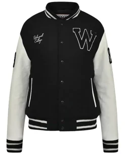 OAKWOOD Blousons^College Bi Noir - Blouson En Cuir Veritable