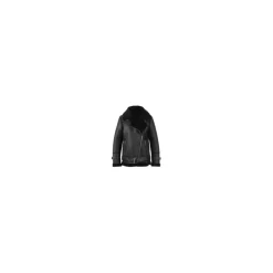 OAKWOOD Blousons^Community Noir - Blouson Bombardier Effet Peau Retournee Fourrure Synthetique
