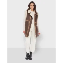 OAKWOOD Manteaux^Coulisse Marron Vieilli - Manteau Sans Manche Effet Mouton Retourne