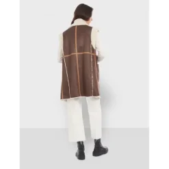 OAKWOOD Manteaux^Coulisse Marron Vieilli - Manteau Sans Manche Effet Mouton Retourne