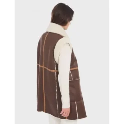 OAKWOOD Manteaux^Coulisse Marron Vieilli - Manteau Sans Manche Effet Mouton Retourne