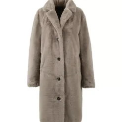 OAKWOOD Manteaux^Cyber Beige Fonce - Manteau Long En Fausse Fourrure