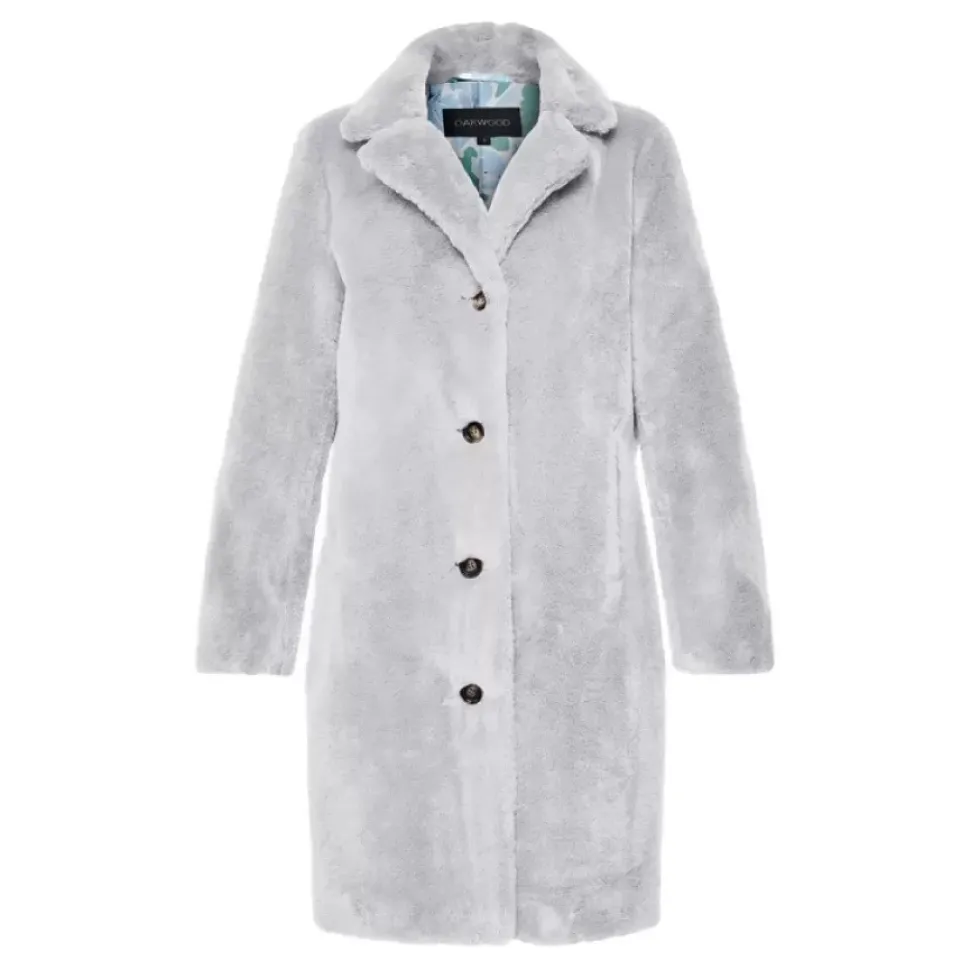 OAKWOOD Manteaux^Cyber Gris Clair - Manteau Long En Fausse Fourrure
