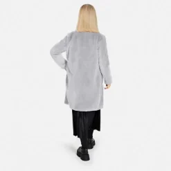 OAKWOOD Manteaux^Cyber Gris Clair - Manteau Long En Fausse Fourrure