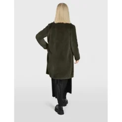 OAKWOOD Manteaux^Cyber Kaki - Manteau Long En Fourrure Synthetique A Col Revers