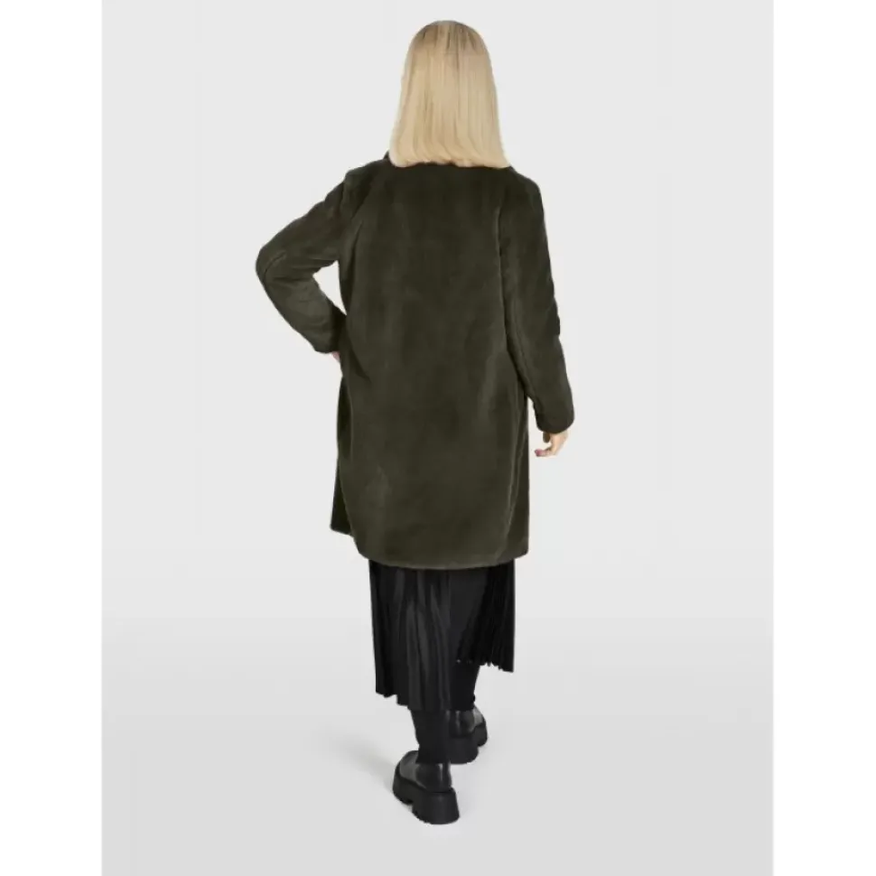 OAKWOOD Manteaux^Cyber Kaki - Manteau Long En Fourrure Synthetique A Col Revers
