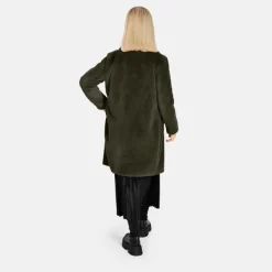 OAKWOOD Manteaux^Cyber Kaki - Manteau Long En Fourrure Synthetique A Col Revers
