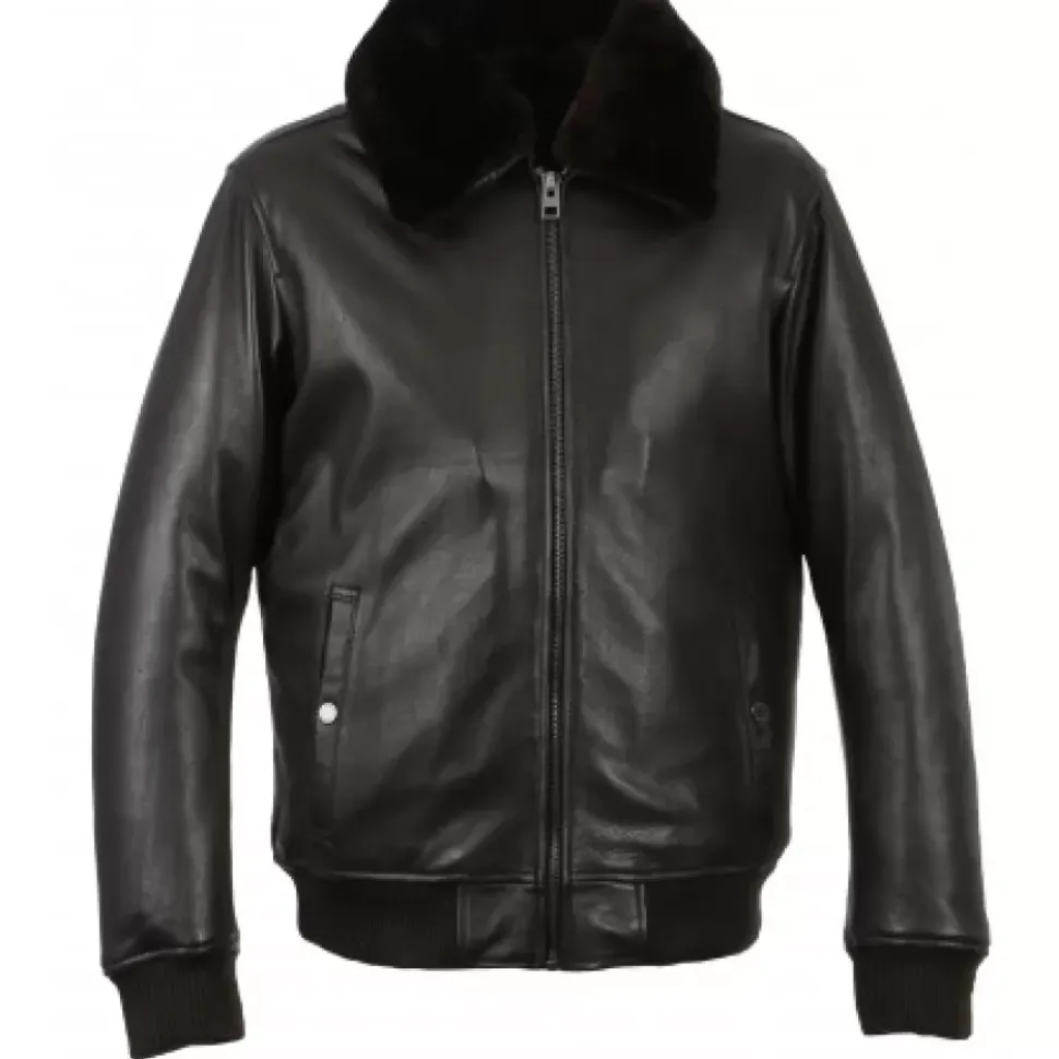 OAKWOOD Blousons^Daddy Marron - Blouson Aviateur En Cuir Veritable