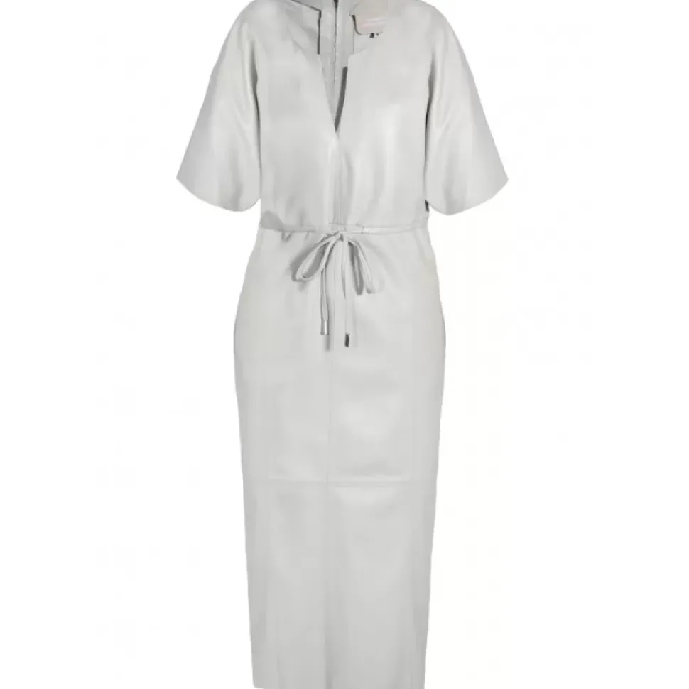 OAKWOOD Robes^Dance Beton - Robe Fourreau En Cuir Veritable