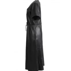 OAKWOOD Robes^Dance Noir - Robe Fourreau En Cuir Veritable
