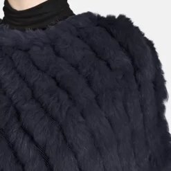 OAKWOOD Accessoires^Davos Bleu Fonce - Poncho En Fourrure Veritable