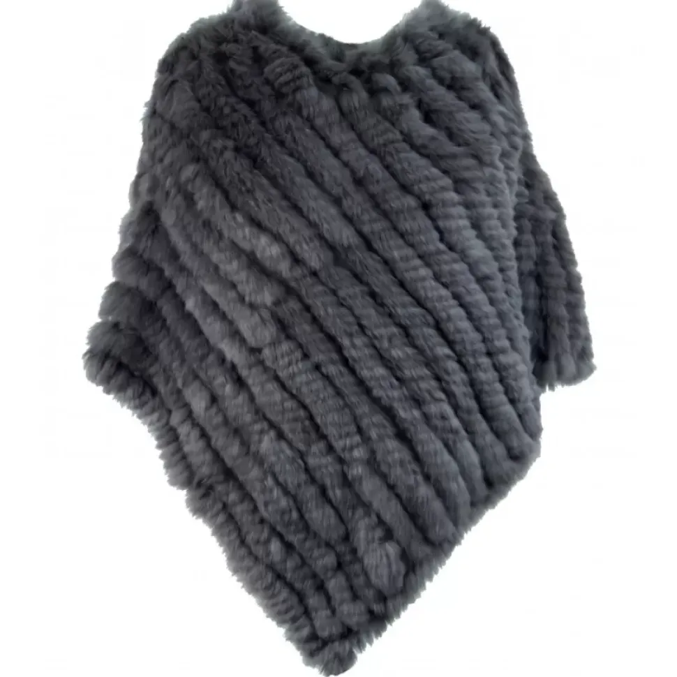 OAKWOOD Accessoires^Davos Gris Fonce - Poncho En Fourrure Veritable