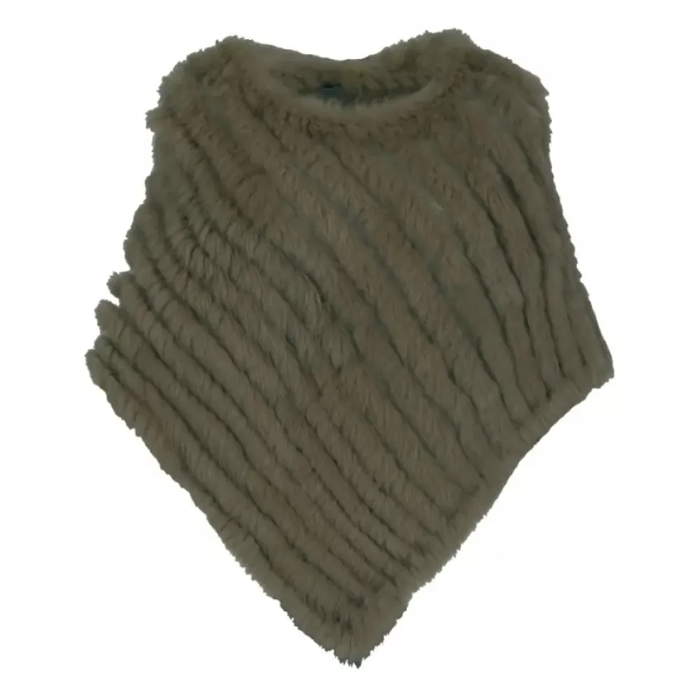 OAKWOOD Accessoires^Davos Kaki - Poncho En Fourrure Veritable