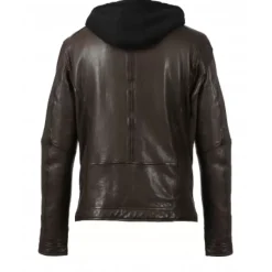 OAKWOOD Blousons^Drink Chocolat- Blouson En Cuir Veritable A Capuche Amovible