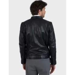 OAKWOOD Blousons^Dublin Noir - Blouson En Cuir Veritable Lisse