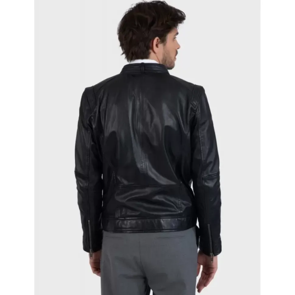 OAKWOOD Blousons^Dublin Noir - Blouson En Cuir Veritable Lisse