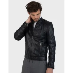 OAKWOOD Blousons^Dublin Noir - Blouson En Cuir Veritable Lisse