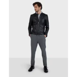OAKWOOD Blousons^Dublin Noir - Blouson En Cuir Veritable Lisse