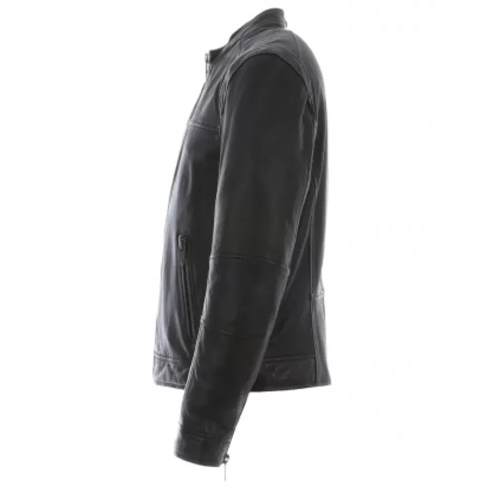 OAKWOOD Blousons^Dublin Noir - Blouson En Cuir Veritable Lisse