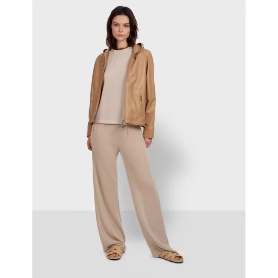 OAKWOOD Blousons^Dynamic Beige - Blouson A Capuche En Cuir Veritable