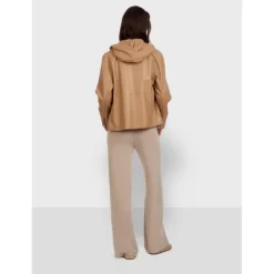 OAKWOOD Blousons^Dynamic Beige - Blouson A Capuche En Cuir Veritable
