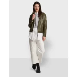 OAKWOOD Blousons^Dynamic Kaki - Blouson A Capuche En Cuir Veritable