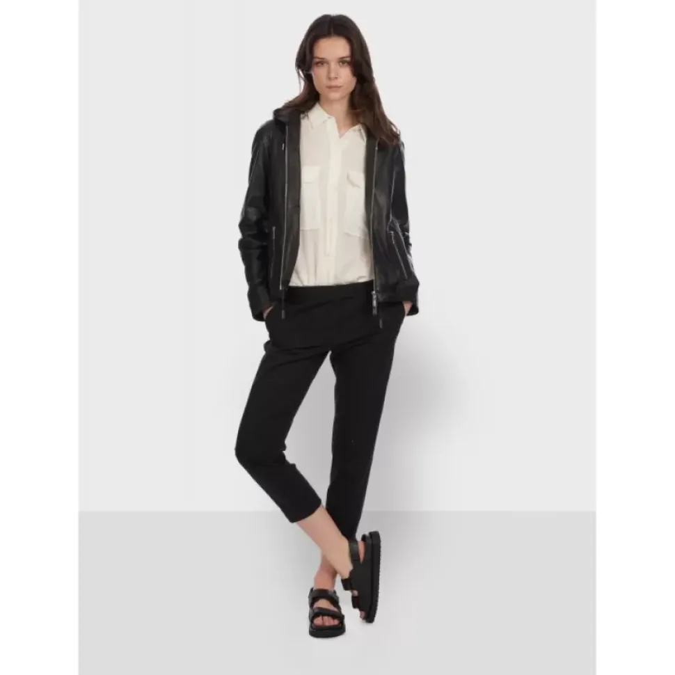 OAKWOOD Blousons^Dynamic Noir - Blouson A Capuche En Cuir Veritable