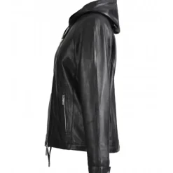 OAKWOOD Blousons^Dynamic Noir - Blouson A Capuche En Cuir Veritable