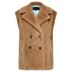 OAKWOOD Gilets^Edit Noisette - Gilet Sans Manche Fausse Fourrure