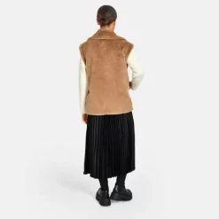 OAKWOOD Gilets^Edit Noisette - Gilet Sans Manche Fausse Fourrure