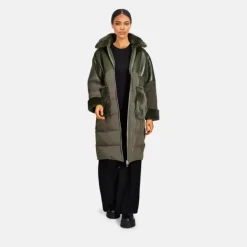 OAKWOOD Manteaux^Ella Kaki - Manteau Long En Fausse Fourrure / Nylon