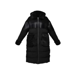 OAKWOOD Manteaux^Ella Noir - Manteau Long En Fausse Fourrure / Nylon