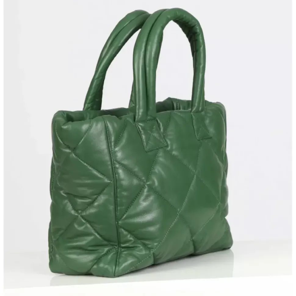 OAKWOOD Accessoires^Except Emeraude - Petit Sac Cabas En Cuir Veritable Matelasse