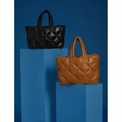 OAKWOOD Accessoires^Except Jaune Fonce - Petit Sac Cabas En Cuir Veritable Matelasse