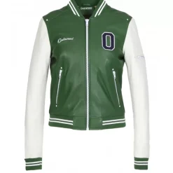OAKWOOD Blousons^Flirt Bi Emeraude- Blouson Teddy Bi-Color En Cuir Veritable