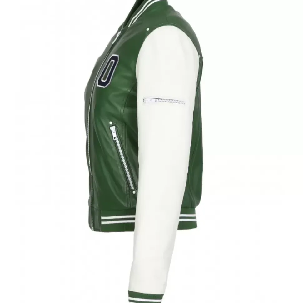 OAKWOOD Blousons^Flirt Bi Emeraude- Blouson Teddy Bi-Color En Cuir Veritable
