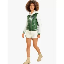 OAKWOOD Blousons^Flirt Bi Emeraude- Blouson Teddy Bi-Color En Cuir Veritable