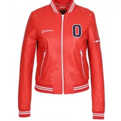 OAKWOOD Blousons^Flirt Rouge Fonce - Blouson Teddy En Cuir Veritable