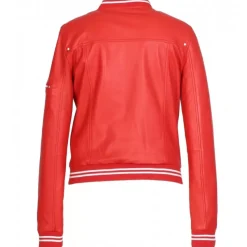 OAKWOOD Blousons^Flirt Rouge Fonce - Blouson Teddy En Cuir Veritable