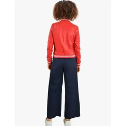 OAKWOOD Blousons^Flirt Rouge Fonce - Blouson Teddy En Cuir Veritable