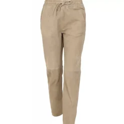 OAKWOOD Pantalons^Gift Beige - Pantalon Jogpant Cuir Veritable Chevre Velours