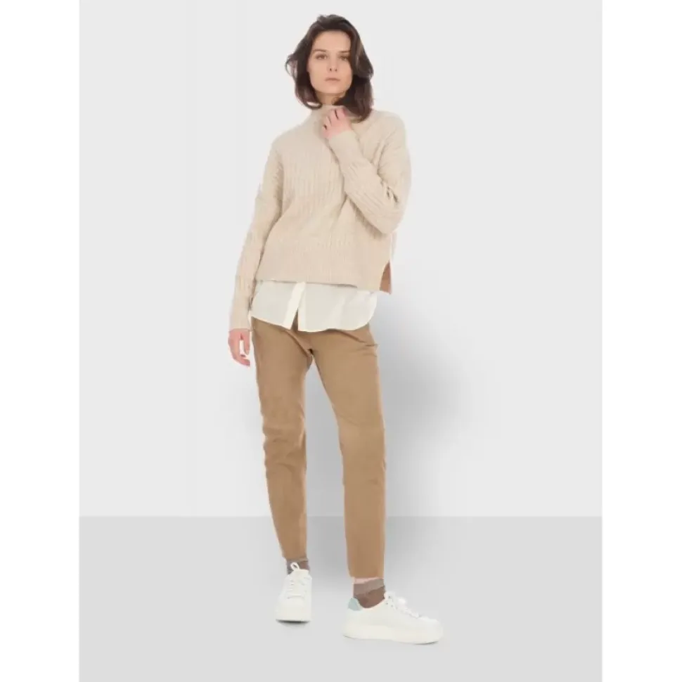 OAKWOOD Pantalons^Gift Beige - Pantalon Jogpant Cuir Veritable Chevre Velours