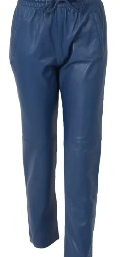 OAKWOOD Pantalons^Gift Bleu Fonce - Pantalon Jogpant Cuir Veritable