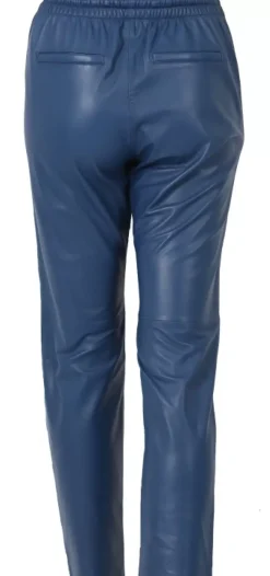 OAKWOOD Pantalons^Gift Bleu Fonce - Pantalon Jogpant Cuir Veritable