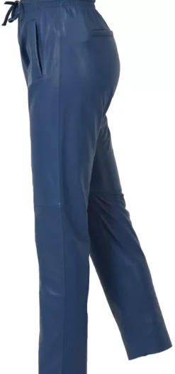OAKWOOD Pantalons^Gift Bleu Fonce - Pantalon Jogpant Cuir Veritable