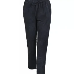 OAKWOOD Pantalons^Gift Bleu Marine - Pantalon Jogpant Cuir Veritable Chevre Velours