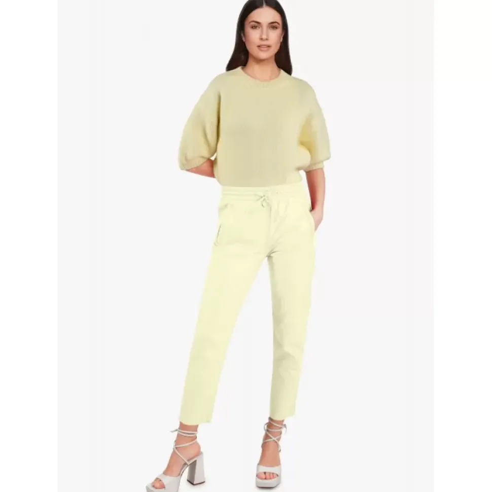 OAKWOOD Pantalons^Gift Jaune Clair - Jogpant En Cuir Veritable