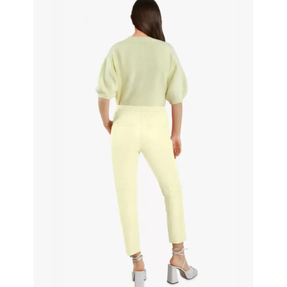 OAKWOOD Pantalons^Gift Jaune Clair - Jogpant En Cuir Veritable