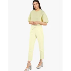 OAKWOOD Pantalons^Gift Jaune Clair - Jogpant En Cuir Veritable